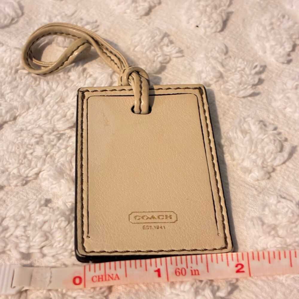Coach Cream Large Bag Charm Luggage Tag